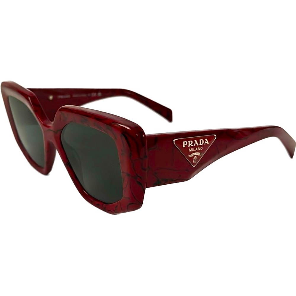 Prada Red Marble Cat Eye Symbole Sunglasses PR 14ZS - Picture 5 of 16